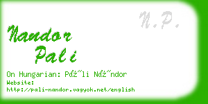 nandor pali business card